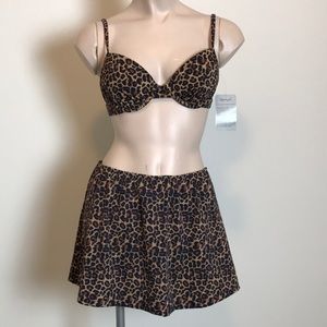 NEW Speigel 2Pc Retro Leopard Print Swimsuit Sz 8